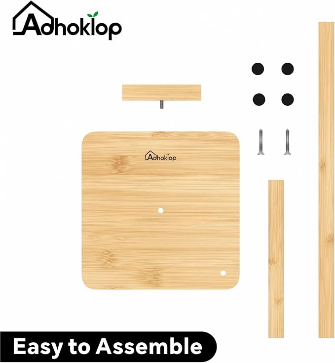 Paper Towel Holder Kitchen Roll Holder, Bamboo Paper Rolls Organizer Countertop with Non-Slip Base