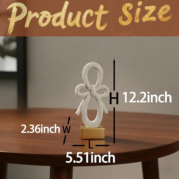 12" Modern Abstract Bowknot Decorative Sculpture, Knot Sculptures,Home Decor,Coffee Table Statues,Shelf Top Decor Aesthetics,Dining Living Room Desk Decor