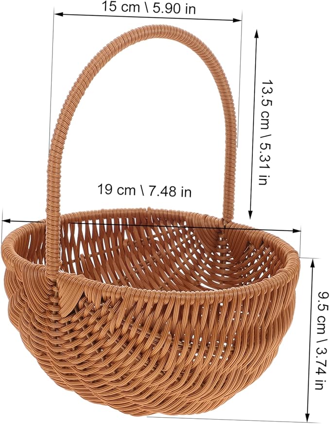 Homoyoyo Rectangular Easter Basket Weaving Mini Handcraft Storage Holder Handle for Home Decoration Boys and Girls and Party Use