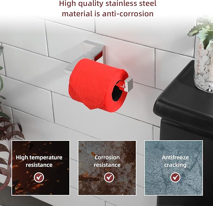 KOKOSIRI Chrome Toilet Paper Holder for Kitchen Bathroom Washroom Toilet Tissue Roll Holder Hold Mega Rolls Stainless Steel, Wall Mounted B2006CH