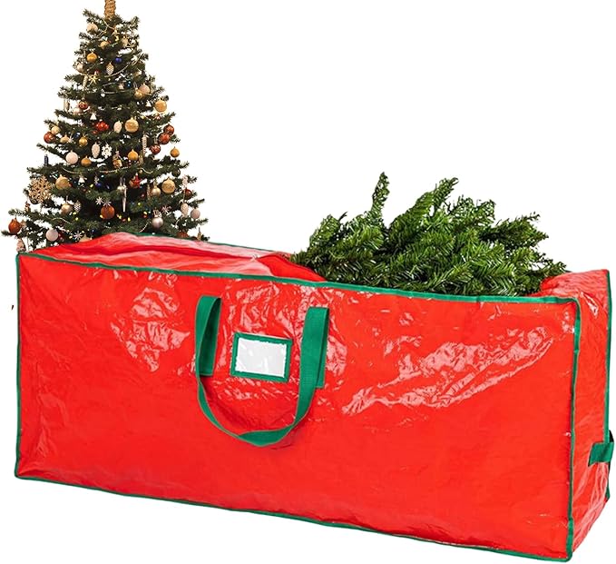 Christmas Tree Storage Bag – Zippered Large Holder Organizer, Durable, Heavy Duty Bags Reinforced, Handles Home Basement Garage Closet | Home Basement Garage Closet College Dorm Attic