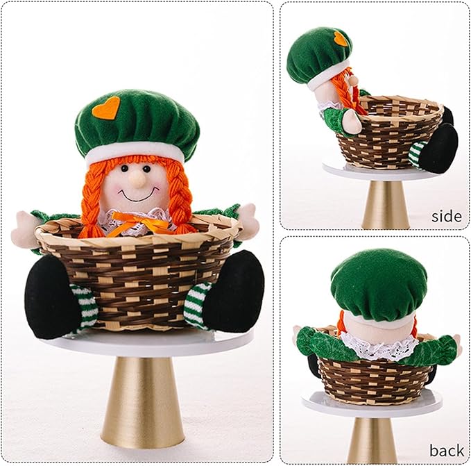 Holiday Candy Basket Irish Atricks Day Candy Storage Doll Festival Beautiful Decorations Ornament Indoor Storage Basket