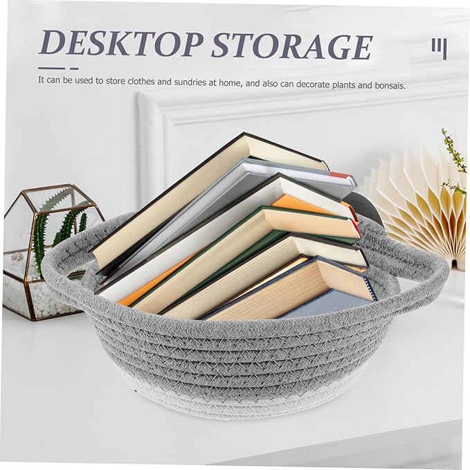 Holibanna Thick Cotton Rope Woven Storage Basket Wall-mounted Decorative Basket Home Accessory Rattan Sundries Holder