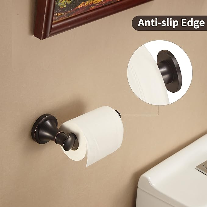 WOLIBEER Bronze Toilet Paper Holder, Oil Rubbed Tissue Roll Paper Hanger Rustic Farmhouse ORB Paper Storage Wall Mounted for Bathroom