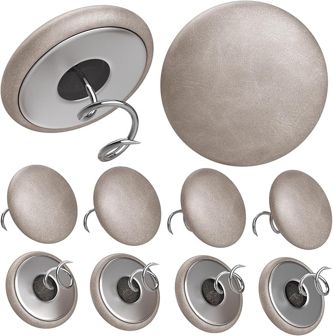 Leather Upholstery Pins for Bed Skirts, Slipcovers, Sofa & Armchair Covers – Secure Furniture Fabric (12, Light Brown)