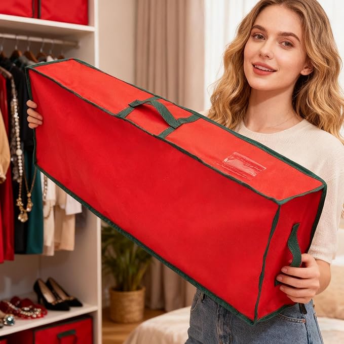 Wrapping Paper Organizer Storage | Large Bins with Handle,Wrapping Paper Storage Bag with Interior Pockets - for Home Underbed Basement Garage Closet College Dorm Attic