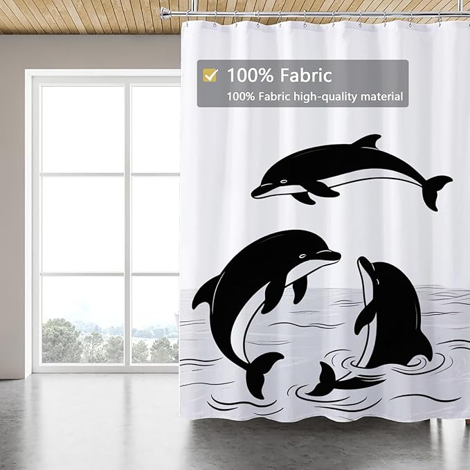 LLSCL Fabric Shower Curtain Liner with Magnets, Waterproof Hotel Quality, 72 x 72 Machine Washable
