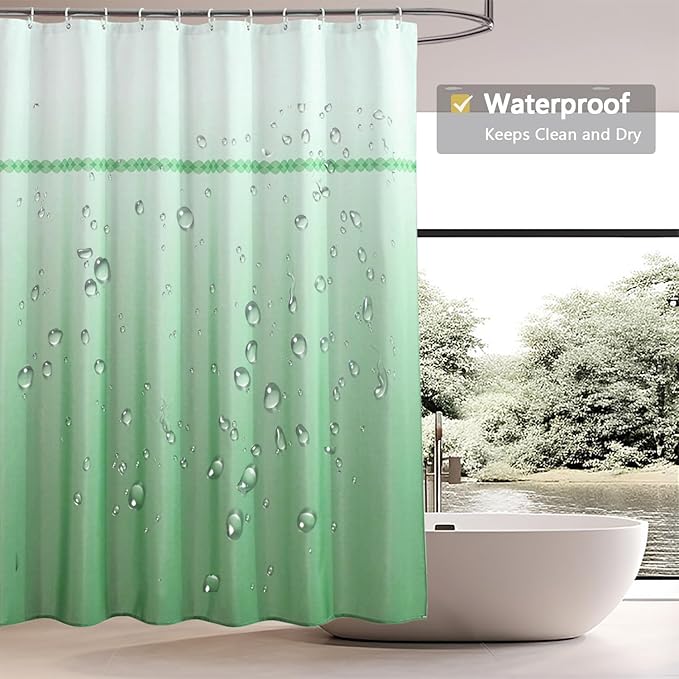 LLSCL Fabric Shower Curtain Liner with Magnets, Waterproof Hotel Quality, 72 x 72 Machine Washable