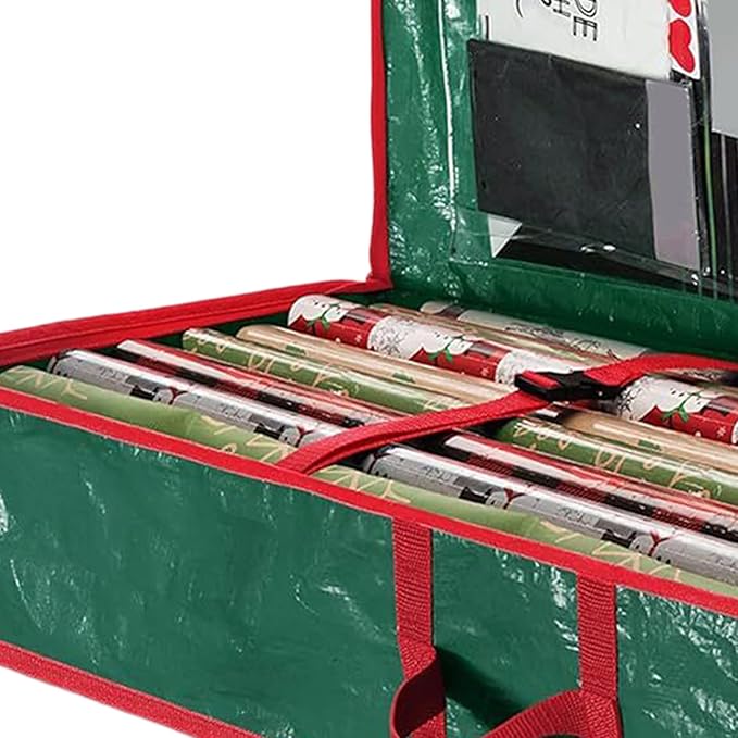 Christmas Wrapping Paper Holder Box, Waterproof Oxford Fabric Container 106x35x15.2 cm for Living Room, Bedroom, Closet, Rolls, Ribbons, Bows Storage