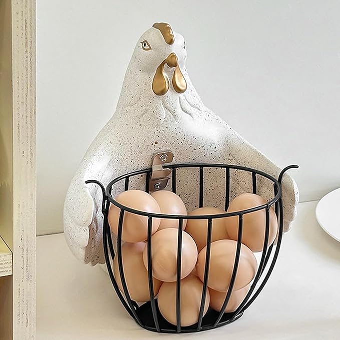 Bucolic Hugging Chicken Storage Basket Iron Frame Glues Multipurpose Organizers for Wedding Party Home Decors