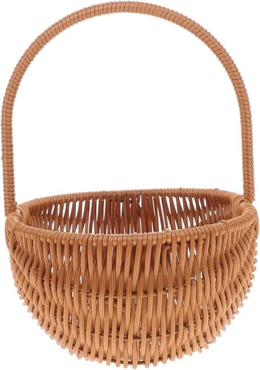 Luxshiny Rectangular Woven Mini Easter Basket for Storage and Decoration Party Storage Holder Handle for Eggs Candies and Items