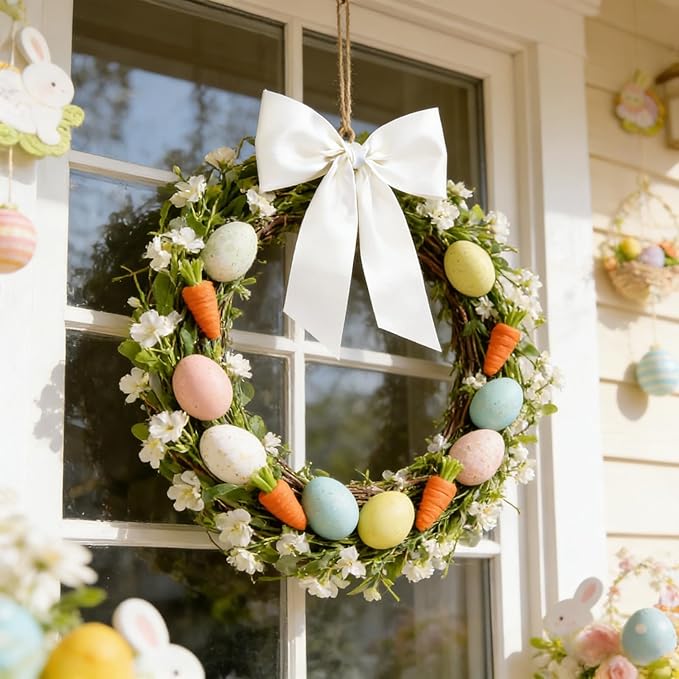 Dream Loom Wreath Sash for Front Door, 12pcs White Wreath Sash Garland Ribbon Accessories for Xmas Party Yard Doorway Indoor Outdoor Wall Wedding Decor