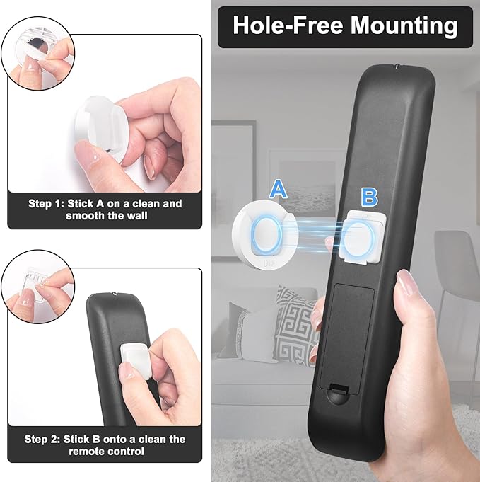 YYILIS Magnetic Remote Control Holder Wall Mount, Upgrade Remote Control Organizers Storage Self-Adhesive TV Remote Control Caddy for Back of TV (White 6)