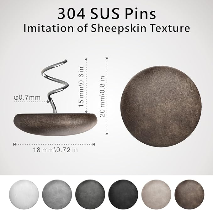 Leather Upholstery Pins for Bed Skirts, Slipcovers, Sofa & Armchair Covers – Secure Furniture Fabric (24, Brown)