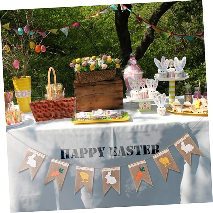 Luxshiny 2pcs Rectangular Easter Basket Mini Storage Holder Handle for and Storage for Home and Kindergarten Decoration