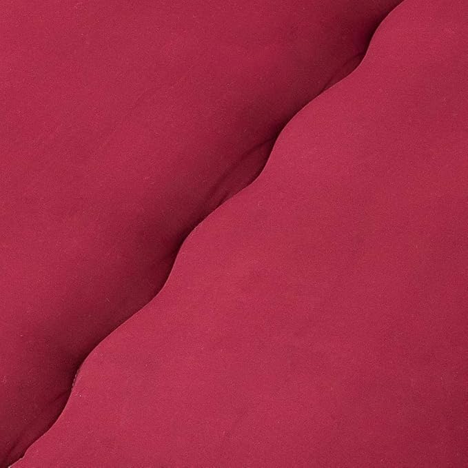 MAXYOYO Japanese Floor Futon Mattress - Thicken Sleeping Pad, Foldable Roll Up Mattress Topper, Guest Floor Couch Mat, Burgundy, Queen