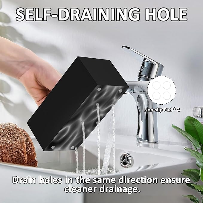 Electric Toothbrush Holder, 5 Slots Resin Toothbrush Holders with Drain Hole Bathroom Vanity Organizer Countertop Storage for Toothbrush Toothpaste Sink Bathroom Accessories, Matte Black