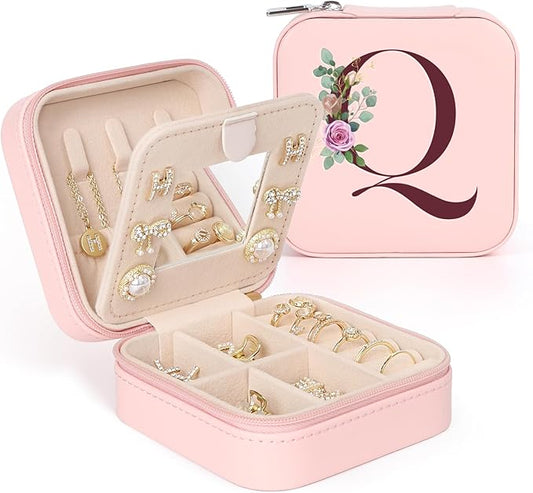 MFXIP Easter Basket Stuffers for Teens Essentials, Valentines Day Christmas Stocking Stuffers for Women Teen Girl Gifts Trendy Stuff Travel Jewelry Box Case Organizer Personalized Birthday Gifts