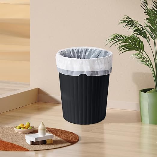 Versatile 2 Gallon Plastic Trash Can - The Compact Bin for Bathroom, Kitchen, or Home Office - Black