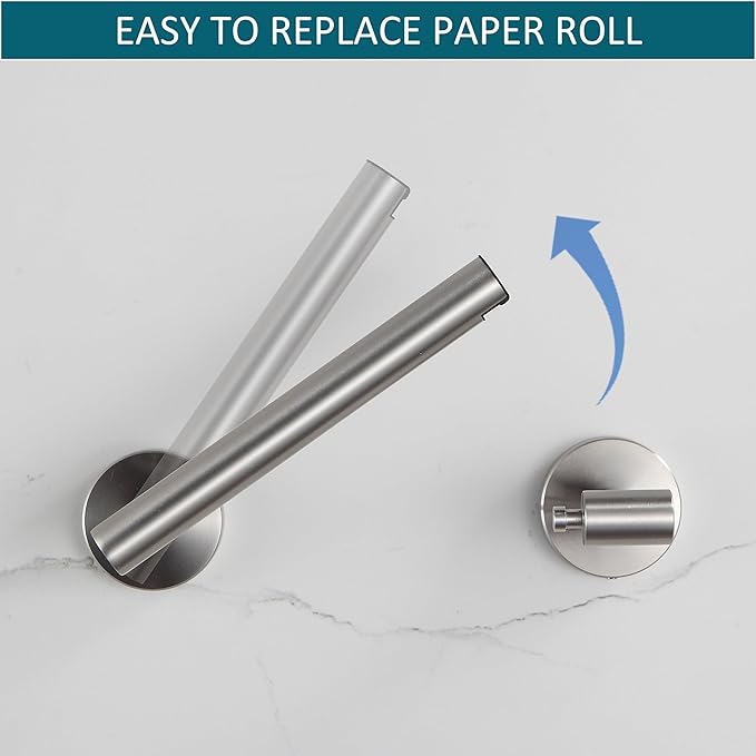 BVL Toilet Paper Holder Brushed Nickel Wall Mount Stainless Steel 304 Large Mega Roll