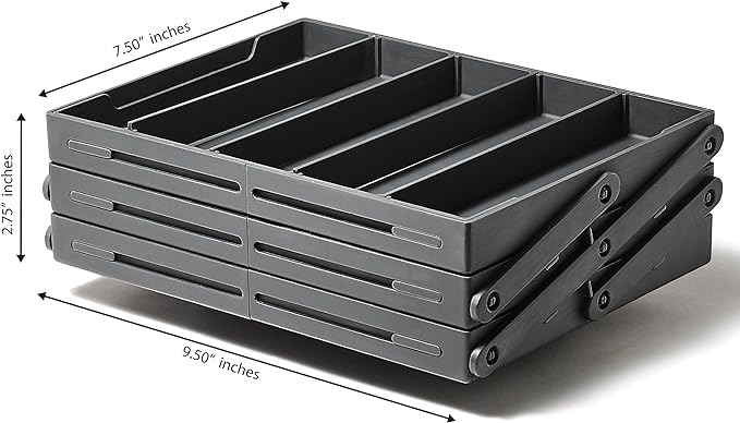 Ontel Smart Drawer Organizer - Multi-level Jewelry Holder, Cosmetics Organizer, or Office Drawer Organizer with Adjustable Dividers for Organization and Storage, Fits Drawers 9.5"W x 7.5"L x 2.75"D