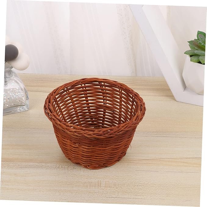 Round Mini Basket Weaving Easter Storage Holder Handcrafted Decorative Basket for Home Decor Kindergarten and Candy Storage Diameter Height