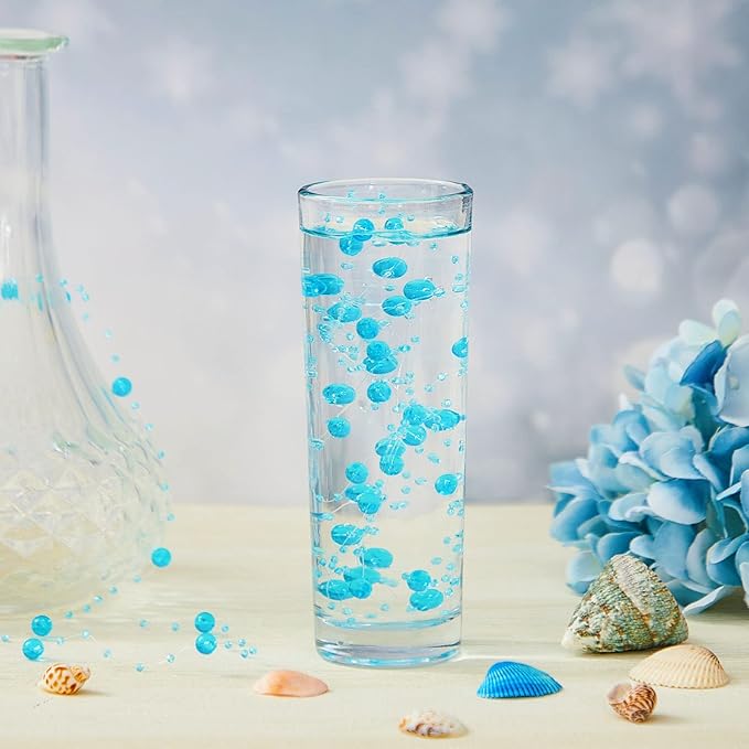 Tondiamo 24 Pcs Artificial Pearl String for Floating Candle Faux Pearls Beads String Garland Centerpiece Decoration for Vases Filler Wedding Spring Holiday Party Decor(Clear Blue)