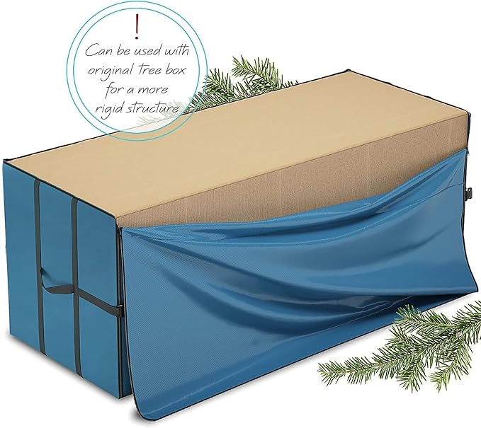 Clara Clark Christmas Tree Storage Bag - Extra Wide Xmas Tree Storage Box Container Made from Durable Oxoford 600D Waterproof Fabric with Handles & Dual Zipper (1, 9 ft)