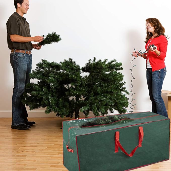 ProPik Christmas Tree Storage Bag | Fits Up to 7.5 ft. Disassembled Tree | 45" x 15" x 20" Holiday Artificial Tree Storage Case | Perfect Storage Container with Sleek Zipper and Handles (Green)