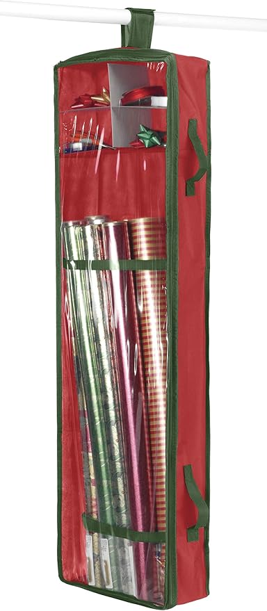 Whitmor 6129-5343 Gift Wrap Organizer, 1 Count (Pack of 1), Red