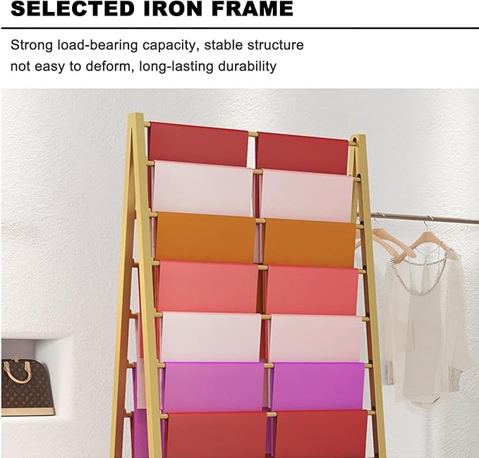 Double-Sided Wrapping Paper Ribbon Rack, Flower Wrapping Paper Storage Rack, Scarf Shelf, Floor Rack with Removable Crossbar, Suitable for Florists, boutiques(Black,80 * 170cm/31.5 * 67in)
