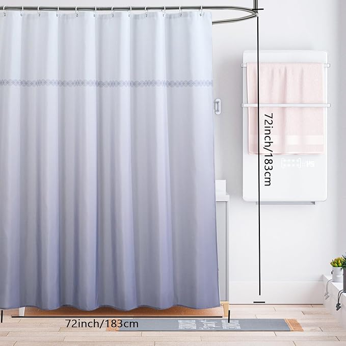 LLSCL Fabric Shower Curtain Liner with Magnets, Waterproof Hotel Quality, 72 x 72 Machine Washable