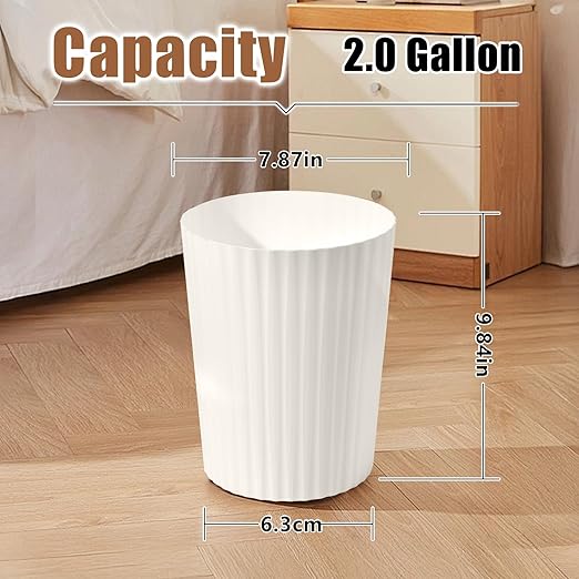 Trash Can - Small Waste basketbin - 2 Gallon- for Office,Home,Bathroom,Kitchen - Beige