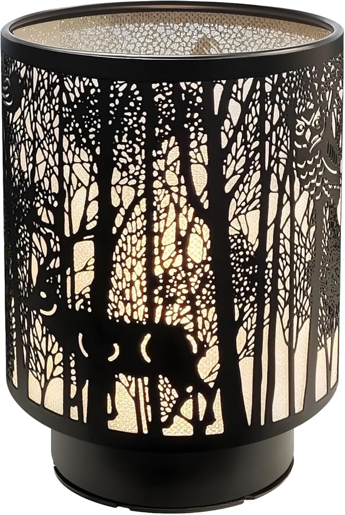 Battery Operated Table Lamp, Cordless Lamps for Home Décor, Nightlight with LED Bulb with Timer for Living Room Bedroom Tabletop Entryway Centerpiece Gift (Tree Pole Animals)