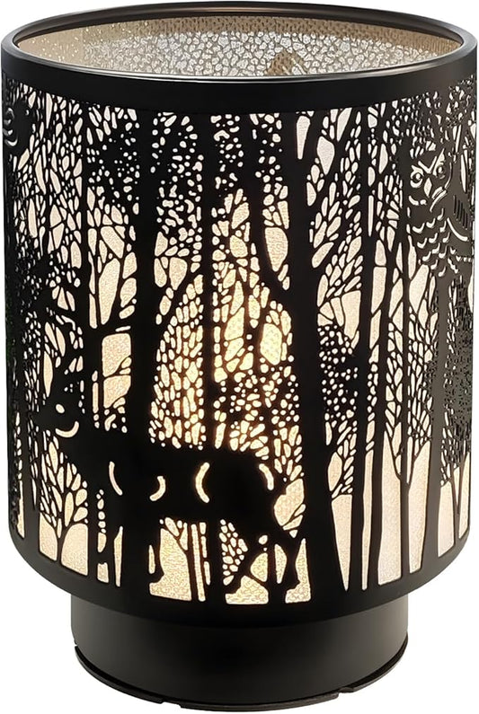 Battery Operated Table Lamp, Cordless Lamps for Home Décor, Nightlight with LED Bulb with Timer for Living Room Bedroom Tabletop Entryway Centerpiece Gift (Tree Pole Animals)