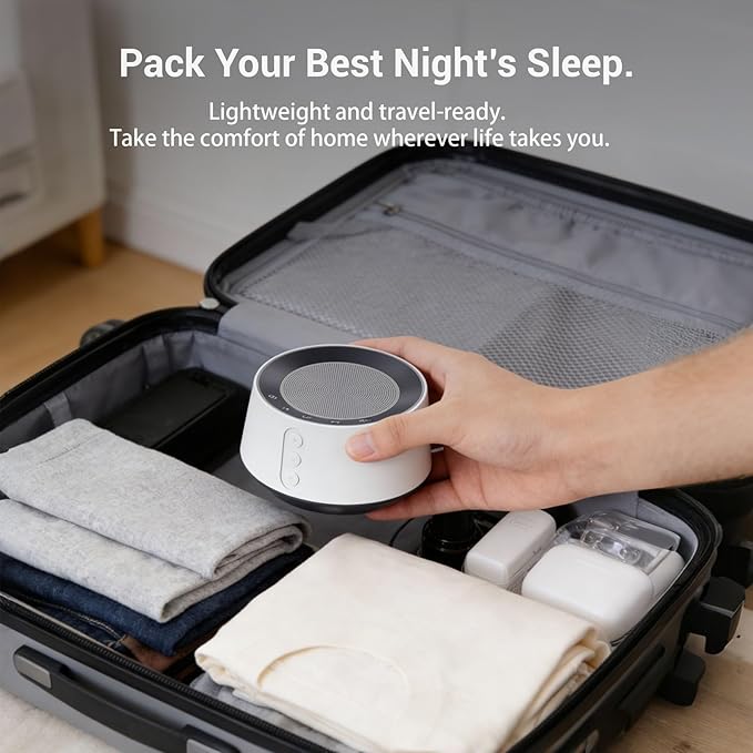 BGOVERSS White Noise Machine with Night Light – 20 Soothing Sounds, 10 Color Lights, 5 Timer Settings & Memory Function, Portable Sleep Sound Machine for Baby Nursery, Kids & Adults, Pink