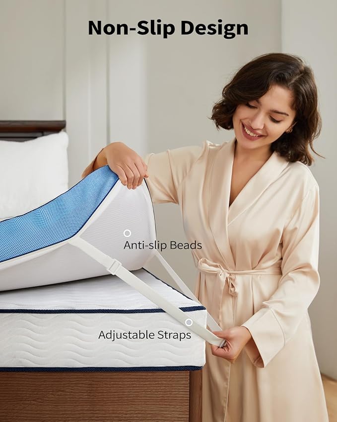 PERLECARE 3 Inch Firm Mattress Topper Twin Size, Cooling Gel-Infused & Bamboo Charcoal Memory Foam Bed Topper for Pressure Relief, High-Density Mattress Pad with Removable Cover