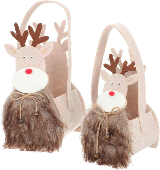 Abaodam 2pcs Fawn Design Candy Holder for Christmas Festive Storage Basket for Treats and Versatile Xmas Decoration and Packaging