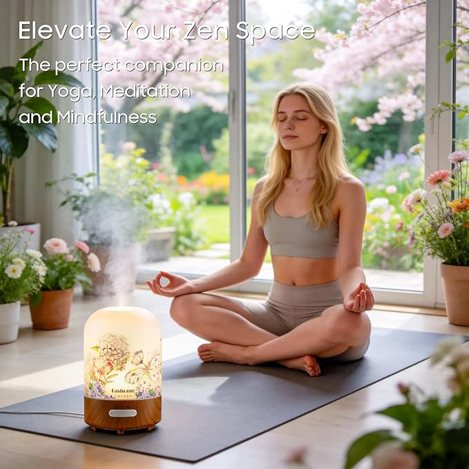 Essential Oil Diffuser for Home, Ultrasonic Cool Mist Air Aromatherapy Humidifier, Mini Scent Air Machine Portable Diffuser with Changing Lights & Auto Shut-Off for Home Bedroom Office Yoga(<25dB)