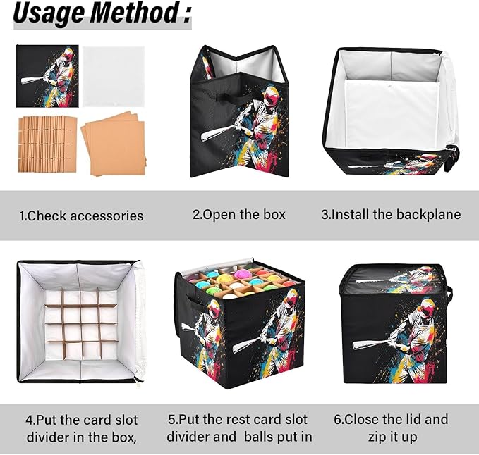 Kigai Baseballer Christmas Ornament Storage Box with Zipper & Adjustable Dividers Holiday Ornament Organizer Xmas Storage Container, 64 Balls