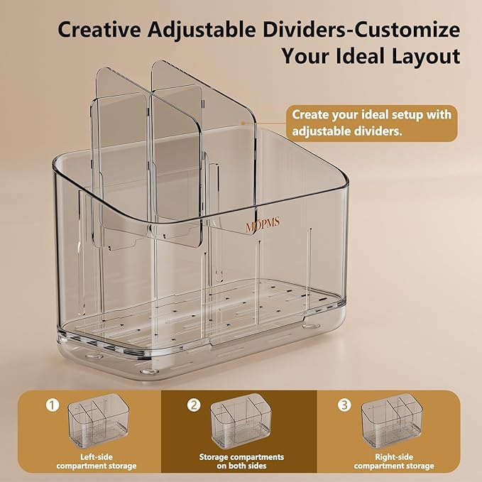 Toothbrush Holders for Bathroom Countertop Organizer, 5 Slots Large Capacity Electric Toothbrush Holder Wall-Mount for Space Saving, Tooth Brush and Toothpaste Holder with Dividers for Easy Clean