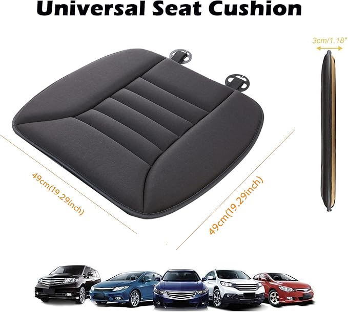 Big Ant Car Seat Cushion Pad Memory Foam Seat Cushion,Pain Relief Cushion Comfort Seat Protector for Car Office Home Use,Black 1PC