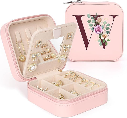 MFXIP Easter Basket Stuffers for Teens Essentials, Valentines Day Christmas Stocking Stuffers for Women Teen Girl Gifts Trendy Stuff Travel Jewelry Box Case Organizer Personalized Birthday Gifts