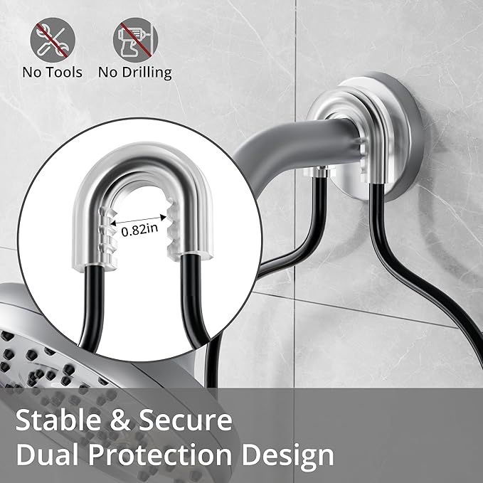 DAOYA Shower Caddy Hanging with 3 Soap Holder - Over the Shower Head Caddy for Bathroom Organization(for Bathroom Organization, 24 Side Hooks, 3 Razor Holder