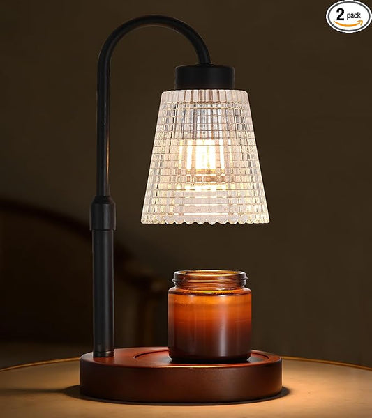 MEIXISUE Black Candle Warmer Lamp WithTimer and Dimmer,Fragrance Electric Wax Melt Warmer with 2 Bulbs,Scented Jar Lamp,Mother's Day/Birthday/Christmas Gifts for Mom/Wife,Home Decor,Adjustable Height