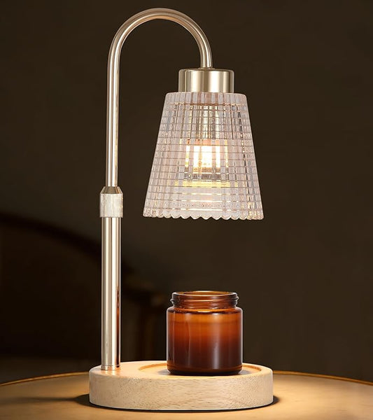 MEIXISUE Gold Candle Warmer Lamp with Timer and Dimmer,Fragrance Electric Wax Melt Warmer with 2 Bulbs,Scented Jar Lamp,Mother's Day/Birthday/Christmas Gifts for Mom/Wife,Home Decor,Adjustable Height