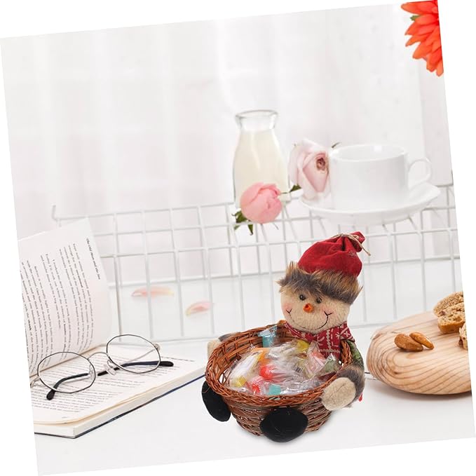 Claus Reindeer Snowman Christmas Balls Ornaments Party Storage Basket Random Style