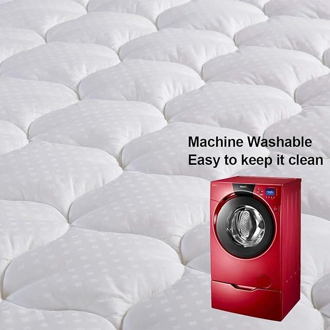 LEISURE TOWN Cotton Twin XL Mattress Pad Fitted Quilted Mattress Cover Pillow Top Mattress Topper Cooling Soft Breathable Mattress Protector with 8-21 Deep Pocket,Machine Washable (39x80 White)