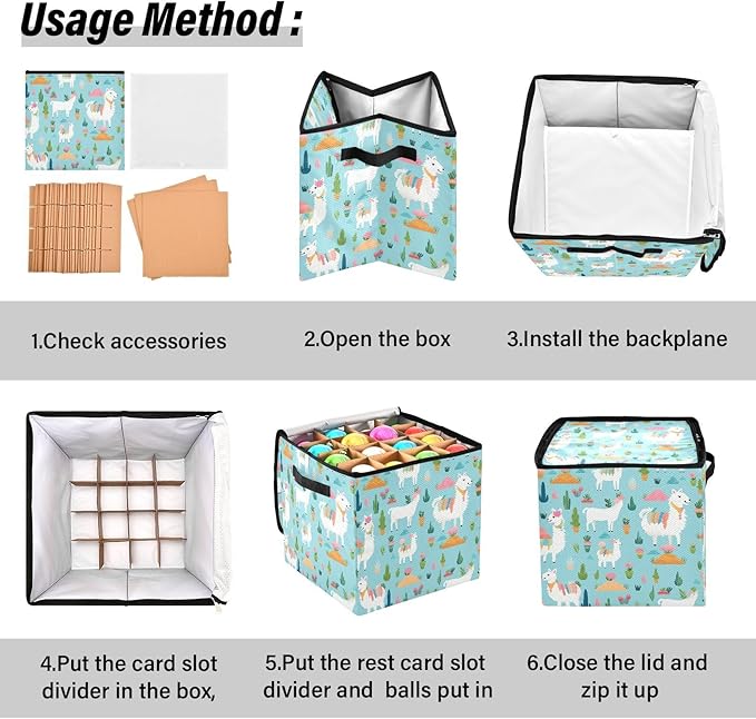 Kigai Alpaca Christmas Ornament Storage Box with Zipper & Adjustable Dividers Holiday Ornament Organizer Xmas Storage Container, 64 Balls