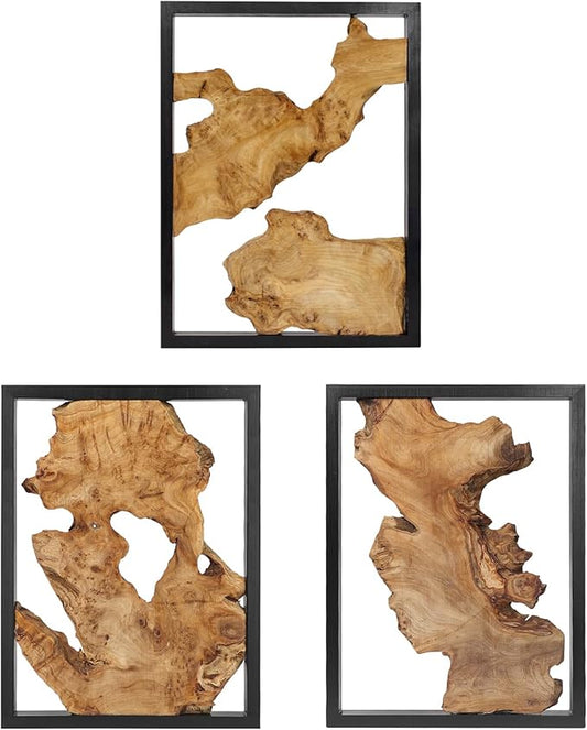 Modern Wood Wall Decor- Natural wood Handcrafted Rustic Charm for Your Home - Perfect for Living Room, Bedroom,Kitchen,or Office